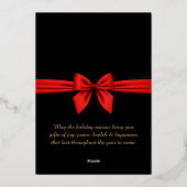 Gelukkig Nieuwjaar 2024, rode lint Folie Feestdagenkaart (Achterkant)