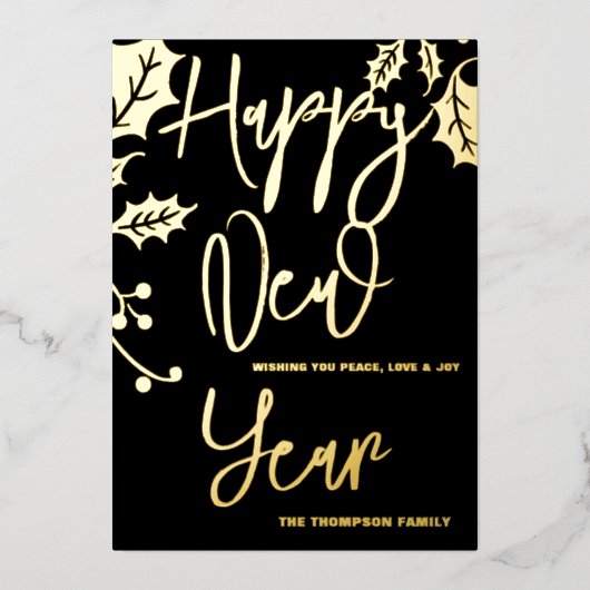 Gelukkig Nieuwjaar 2024, rood lint Folie Feestdagenkaart (Voorkant)