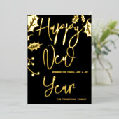 Gelukkig Nieuwjaar 2024, rood lint Folie Feestdagenkaart (Staand Voorkant)