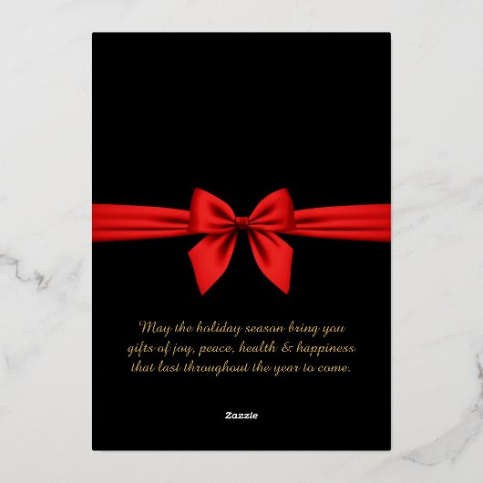 Gelukkig Nieuwjaar 2024, rood lint Folie Feestdagenkaart (Achterkant)