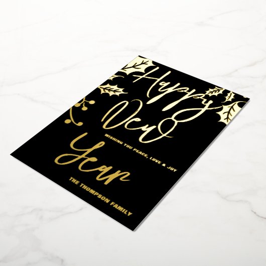 Gelukkig Nieuwjaar 2024, rood lint Folie Feestdagenkaart (Gedraaid)