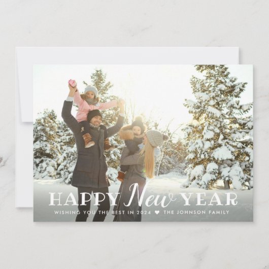 Gelukkig Nieuwjaar 2024 Silver en Gold Confetti Fo Feestdagenkaart (Voorkant)