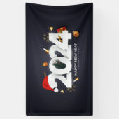 Gelukkig nieuwjaar 2024 spandoek (Verticaal)