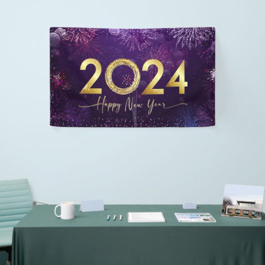 Gelukkig nieuwjaar 2024 spandoek (Beurs)