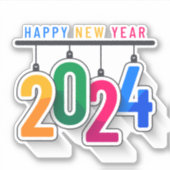 Gelukkig nieuwjaar 2024 sticker (Voorkant)