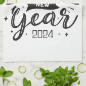 Gelukkig nieuwjaar 2024 theedoek (Gevouwen)