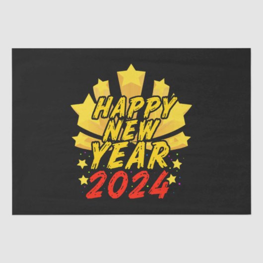Gelukkig nieuwjaar 2024 tissuepapier (Voorkant)