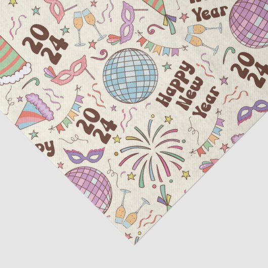 Gelukkig nieuwjaar 2024 tissuepapier (Detail)
