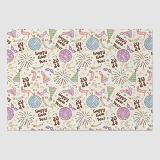 Gelukkig nieuwjaar 2024 tissuepapier (Voorkant)