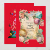 gelukkig nieuwjaar 2024 Uitnodigingskaarten Kaart (Voorkant / Achterkant)