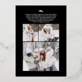 Gelukkig Nieuwjaar 2024 vet script 4 foto's zwart Folie Feestdagenkaart (Achterkant)