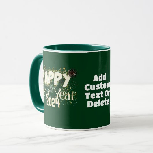 Gelukkig Nieuwjaar 2024 Vibrant Nieuwjaar Partij Mok (Voorkant links)