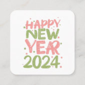 Gelukkig nieuwjaar 2024 vierkante visitekaartje (Achterkant)