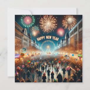 Gelukkig Nieuwjaar 2024 vlakke kaart