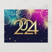 Gelukkig Nieuwjaar 2024. vuurwerk Briefkaart (Voorkant)