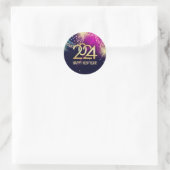 Gelukkig Nieuwjaar 2024. vuurwerk Ronde Sticker (Tas)