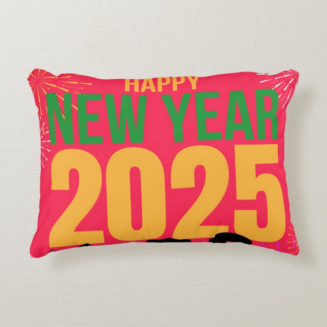 Gelukkig nieuwjaar 2025 accent kussen (Voorkant)