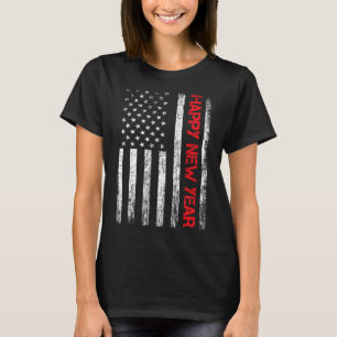 Gelukkig Nieuwjaar 2025 Amerikaanse vlag Xmas Fami T-shirt