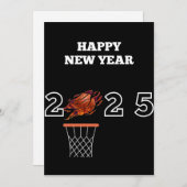 Gelukkig nieuwjaar 2025 basketbal Kerstkaart (Voorkant / Achterkant)