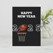 Gelukkig nieuwjaar 2025 basketbal Kerstkaart (Staand voorkant)