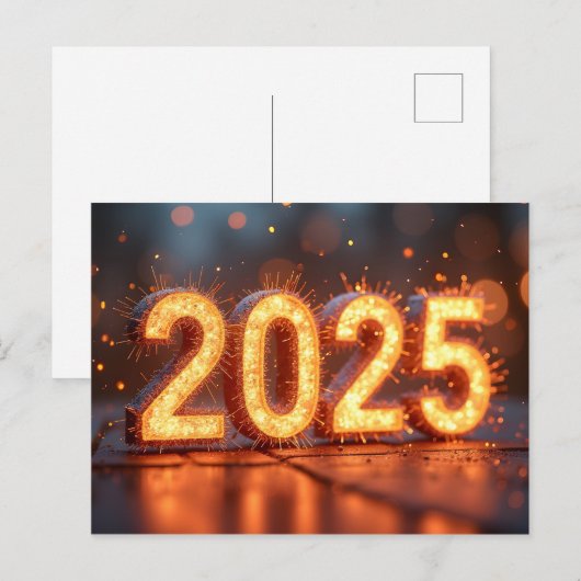 Gelukkig Nieuwjaar 2025 Briefkaart (Voorkant / Achterkant)
