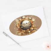 Gelukkig Nieuwjaar 2025 cadeaus Ovale Sticker (Envelop)