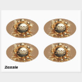 Gelukkig Nieuwjaar 2025 cadeaus Ovale Sticker (Vel)