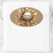 Gelukkig Nieuwjaar 2025 cadeaus Ovale Sticker (Tas)