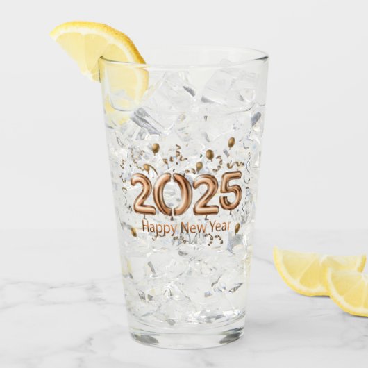 Gelukkig Nieuwjaar 2025 Celebration Design Glas (Voorkant ijs)
