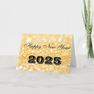 Gelukkig Nieuwjaar 2025 Chic Goud Zakelijk Feestdagen Kaart