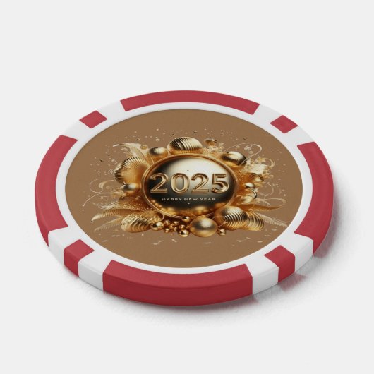 Gelukkig nieuwjaar 2025 design poker chips (Enkel)