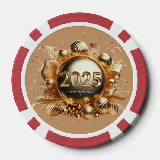 Gelukkig nieuwjaar 2025 design poker chips (Achterkant)