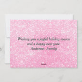 Gelukkig Nieuwjaar 2025 Disco Bal Roze Strik Feestdagenkaart (Achterkant)