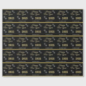 Gelukkig Nieuwjaar 2025 Elegante Sparkles Cadeaupapier (Vlak)