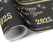 Gelukkig Nieuwjaar 2025 Elegante Sparkles Cadeaupapier (Rol Hoek)