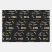 Gelukkig Nieuwjaar 2025 Elegante Sparkles Inpakpapier Vel (Voorkant 2)
