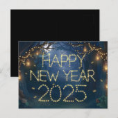 Gelukkig Nieuwjaar 2025 Enchanted Forest Feestdagenkaart (Voorkant / Achterkant)