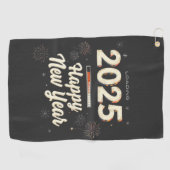 Gelukkig Nieuwjaar 2025 Familie Matching Golfhanddoek (Horizontaal)