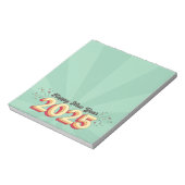 Gelukkig Nieuwjaar 2025 feestdagen retro leuke tek Notitieblok (Linkerzijde)