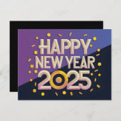 Gelukkig nieuwjaar 2025 feestdagenkaart (Voorkant / Achterkant)