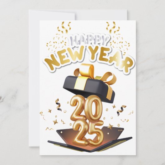 Gelukkig Nieuwjaar 2025 Feestdagenkaart (Voorkant)