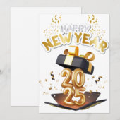 Gelukkig Nieuwjaar 2025 Feestdagenkaart (Voorkant / Achterkant)