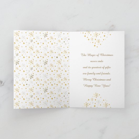 Gelukkig Nieuwjaar 2025 & Gouden Kerst Personages Feestdagen Kaart (Binnen)