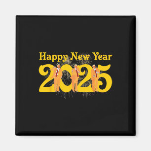 Gelukkig Nieuwjaar 2025 Grappig Trump Dans Vuurwer Magneet