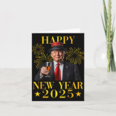 Gelukkig Nieuwjaar 2025 Grappig Trump Nieuwjaar Ni Kaart (Voorkant)