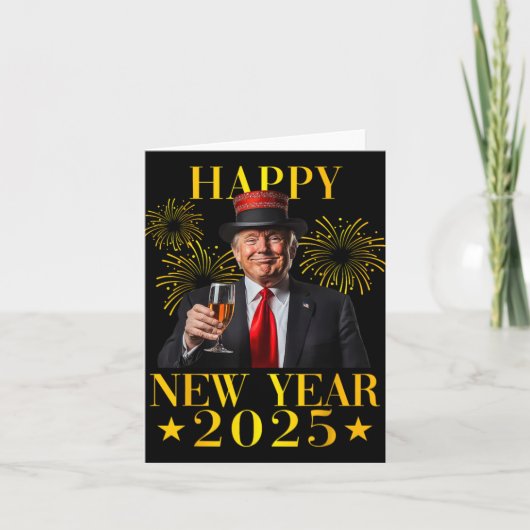 Gelukkig Nieuwjaar 2025 Grappig Trump Nieuwjaar Ni Kaart (Voorkant)