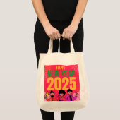 Gelukkig Nieuwjaar 2025 Grocery Canvas tas (Voorkant (product))