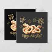 Gelukkig Nieuwjaar 2025 Het Chinese Jaar van de Sl Feestdagenkaart (Voorkant / Achterkant)
