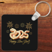 Gelukkig Nieuwjaar 2025 Het Chinese Jaar van de Sl Sleutelhanger (Achterkant)