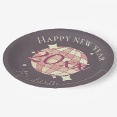 Gelukkig nieuwjaar 2025 jaar vooravond feest retro papieren bordje (Gekanteld)